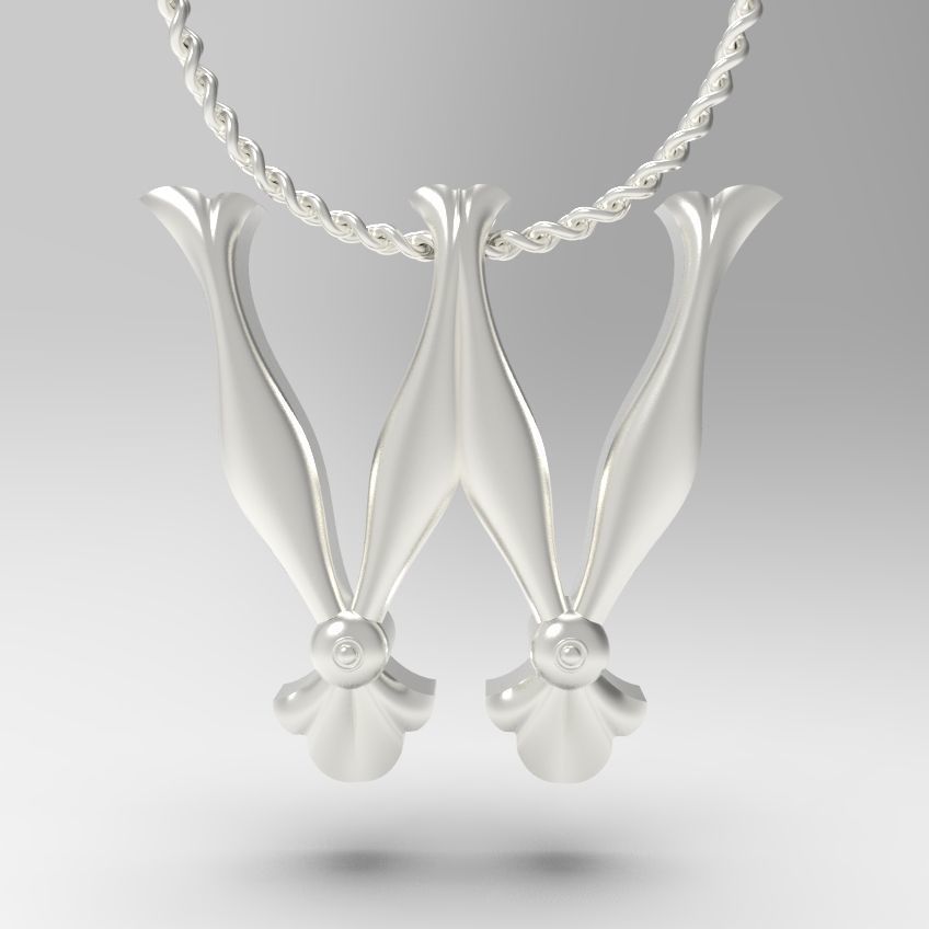 Alphabet Latin W 3D print model_1