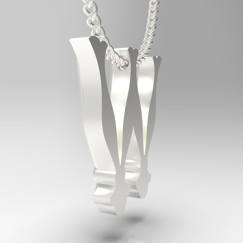 Alphabet Latin W 3D print model_31