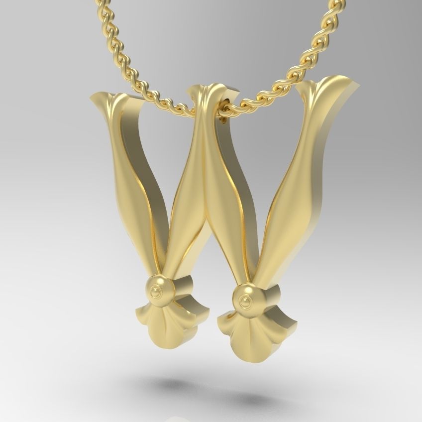 Alphabet Latin W 3D print model_16