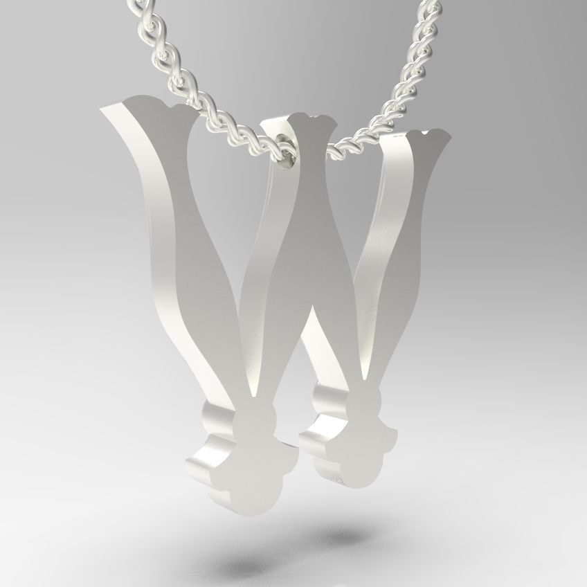 Alphabet Latin W 3D print model_7