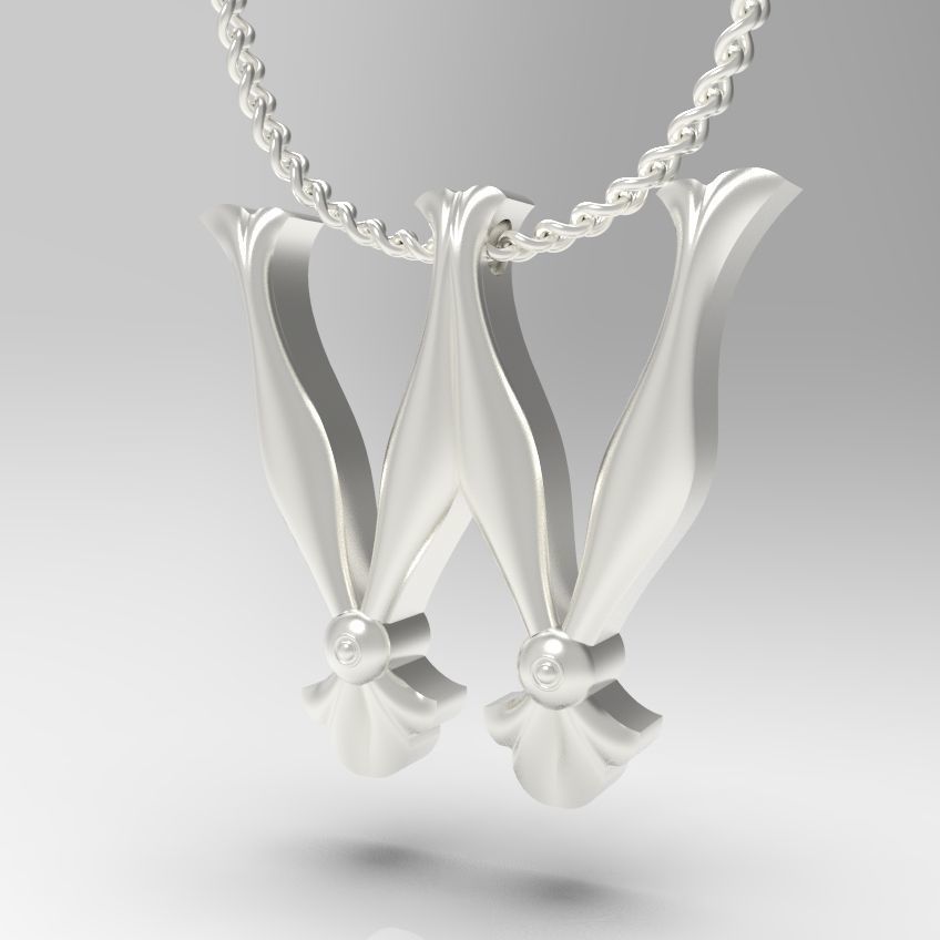 Alphabet Latin W 3D print model_17