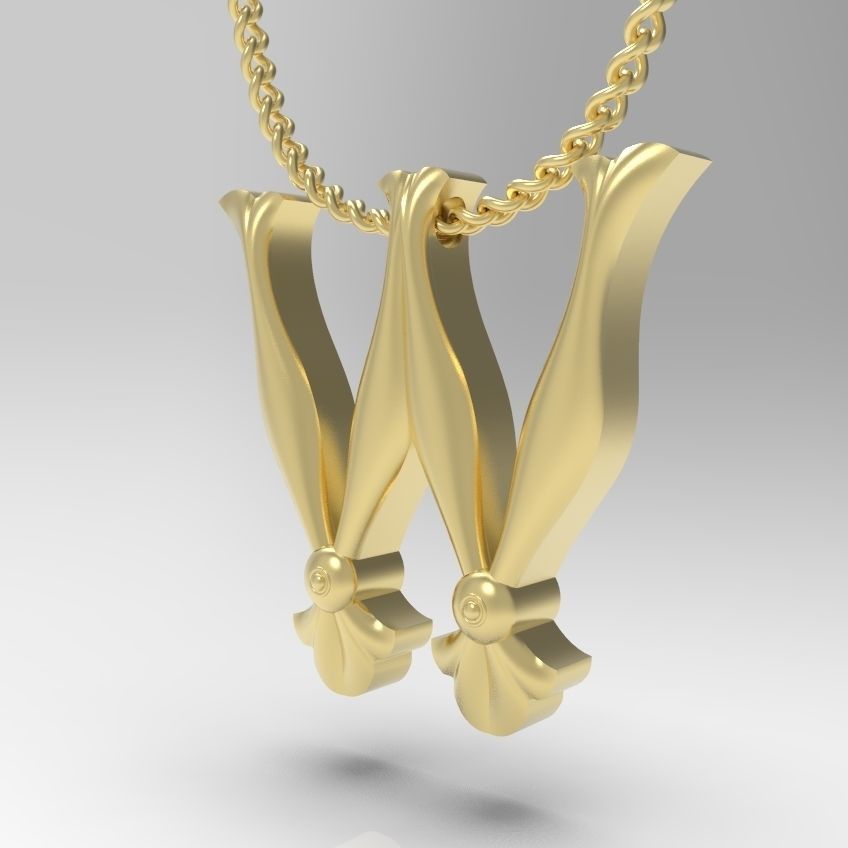 Alphabet Latin W 3D print model_18