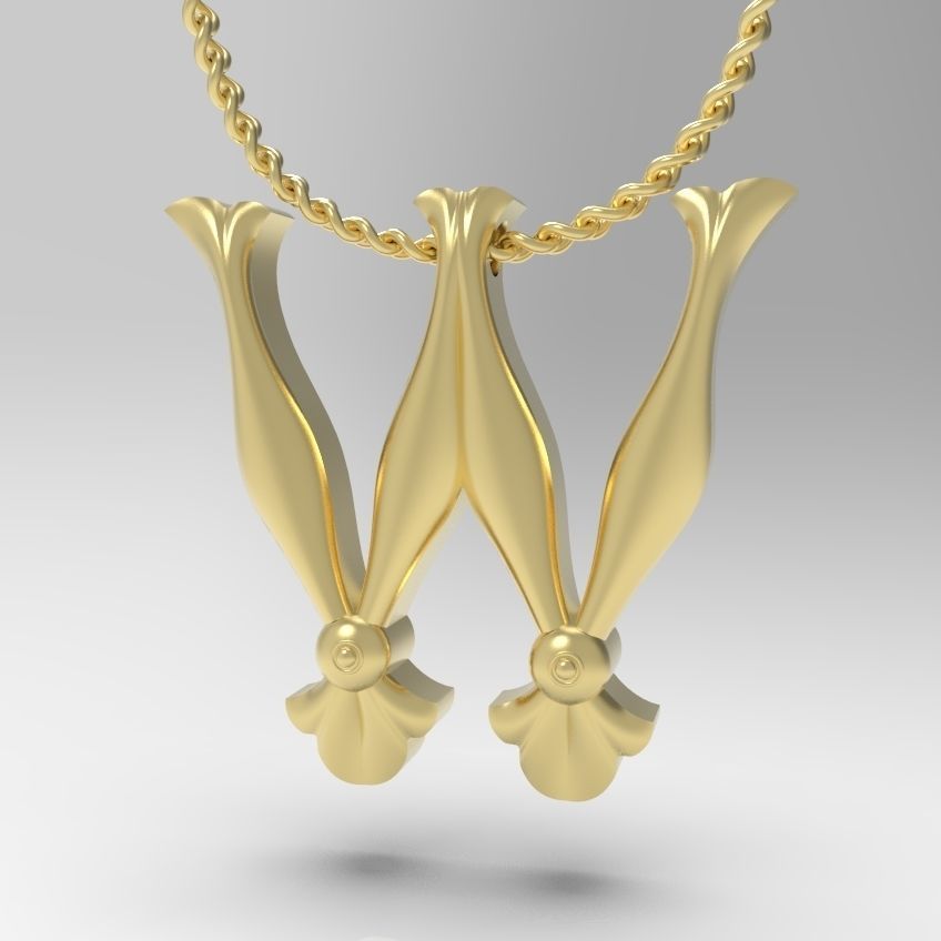 Alphabet Latin W 3D print model_14