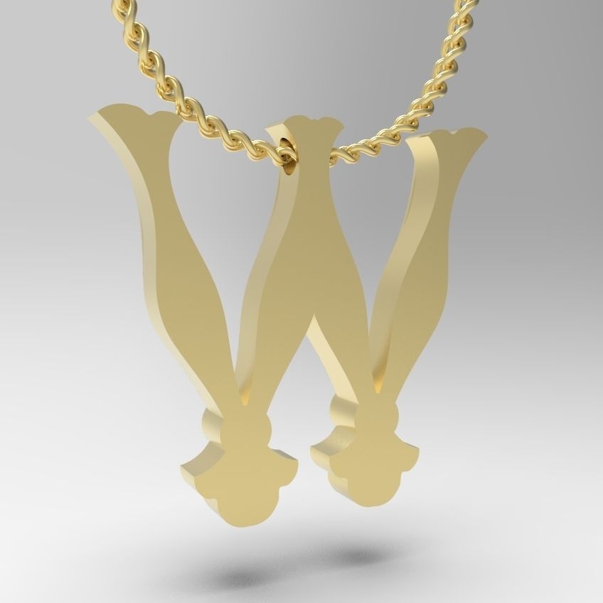 Alphabet Latin W 3D print model_8