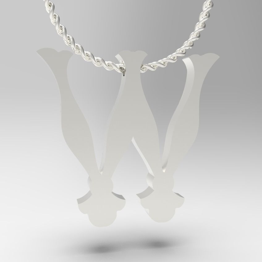 Alphabet Latin W 3D print model_11