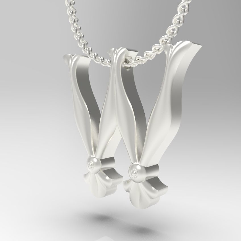 Alphabet Latin W 3D print model_19