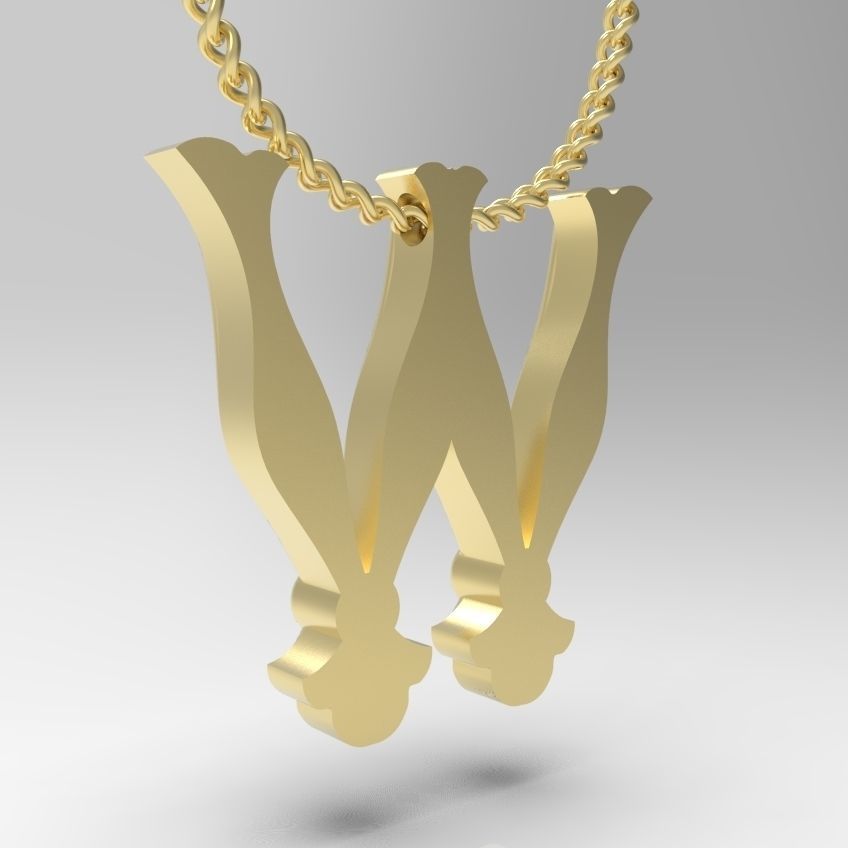 Alphabet Latin W 3D print model_6