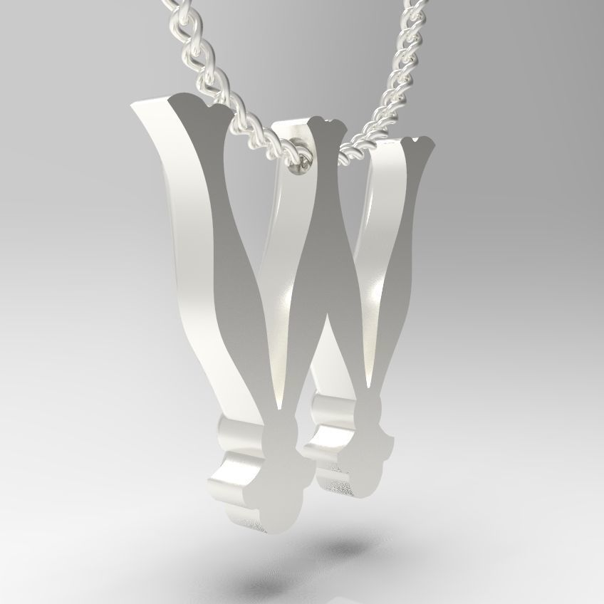 Alphabet Latin W 3D print model_5