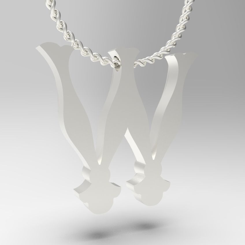 Alphabet Latin W 3D print model_9