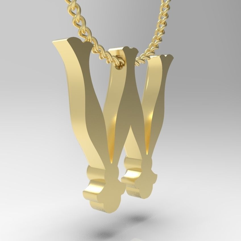 Alphabet Latin W 3D print model_2