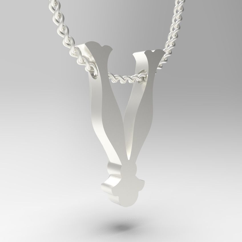 Alphabet Latin V 3D print model_8