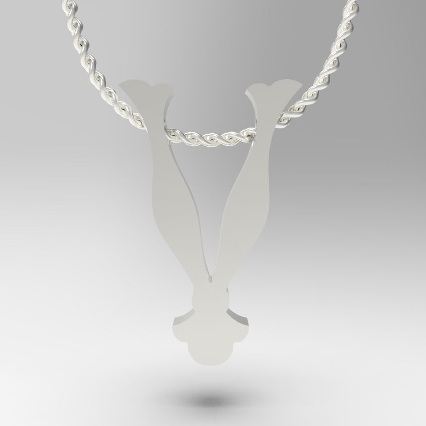 Alphabet Latin V 3D print model_14