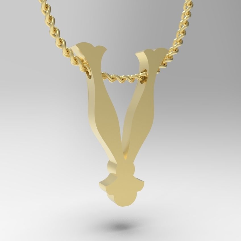 Alphabet Latin V 3D print model_9
