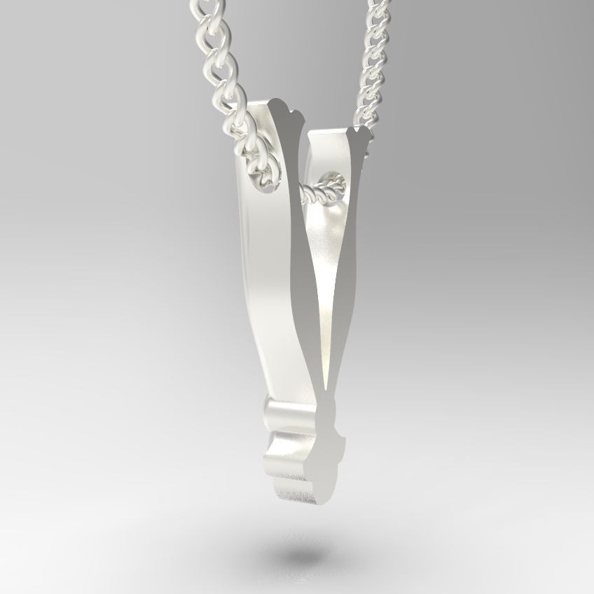 Alphabet Latin V 3D print model_31