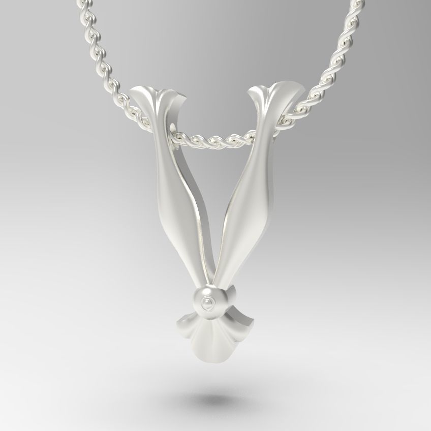 Alphabet Latin V 3D print model_15