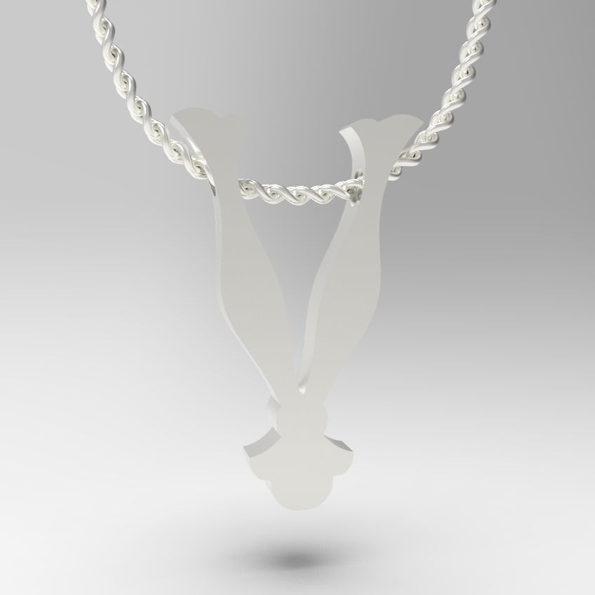 Alphabet Latin V 3D print model_12