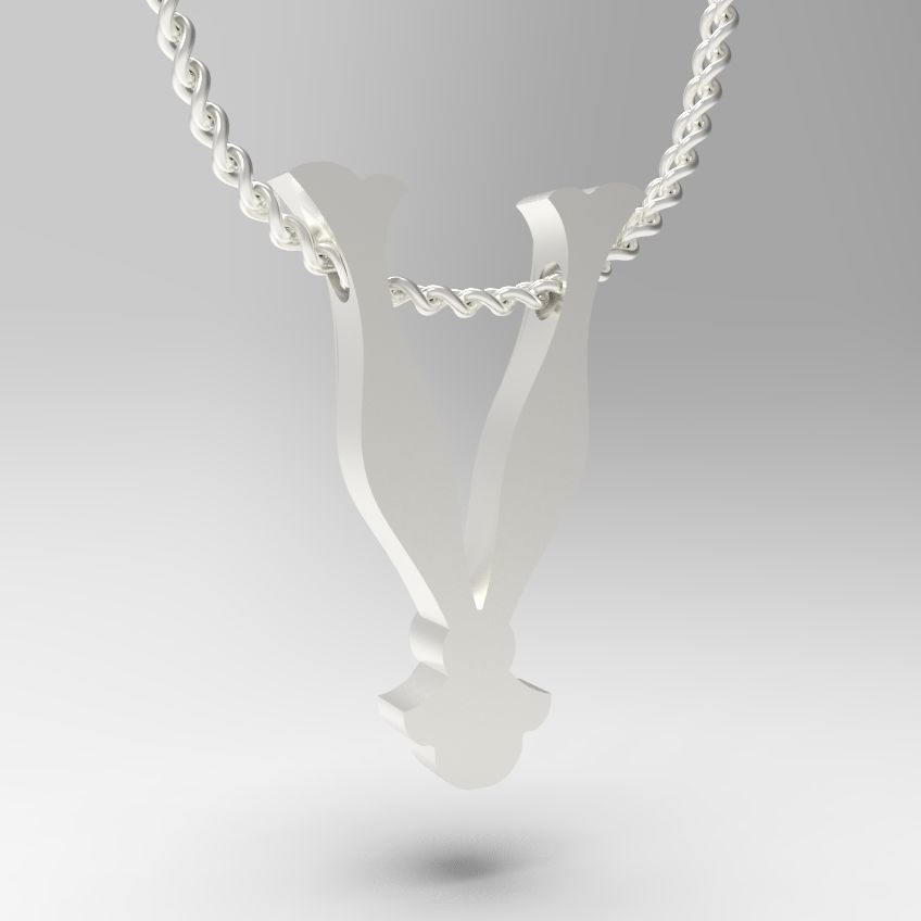 Alphabet Latin V 3D print model_10