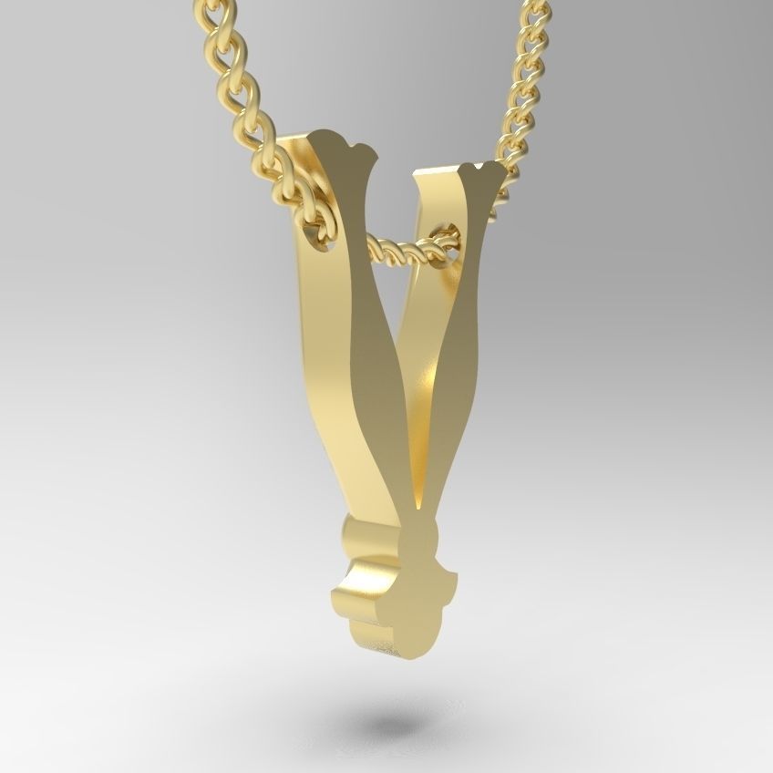 Alphabet Latin V 3D print model_5