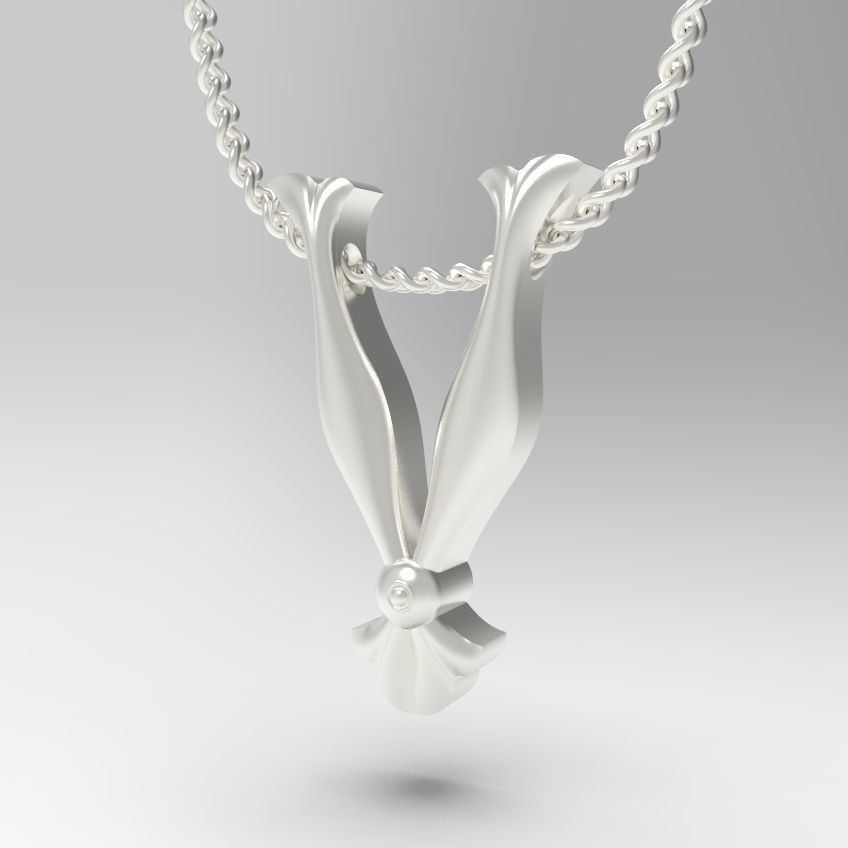 Alphabet Latin V 3D print model_17