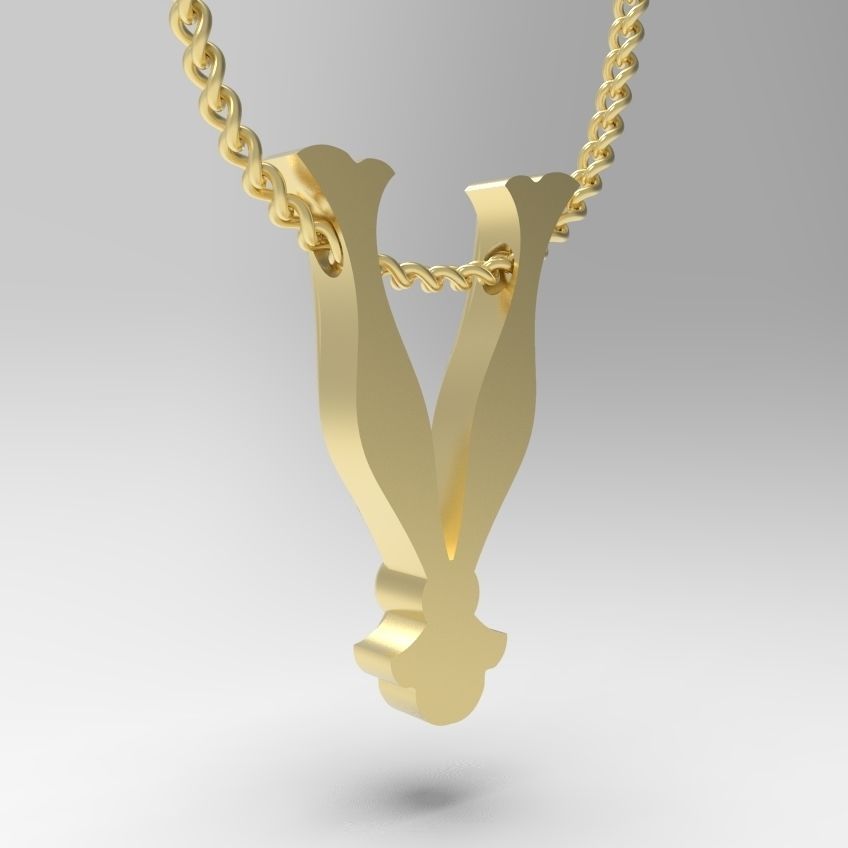 Alphabet Latin V 3D print model_7