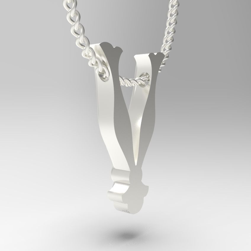 Alphabet Latin V 3D print model_6