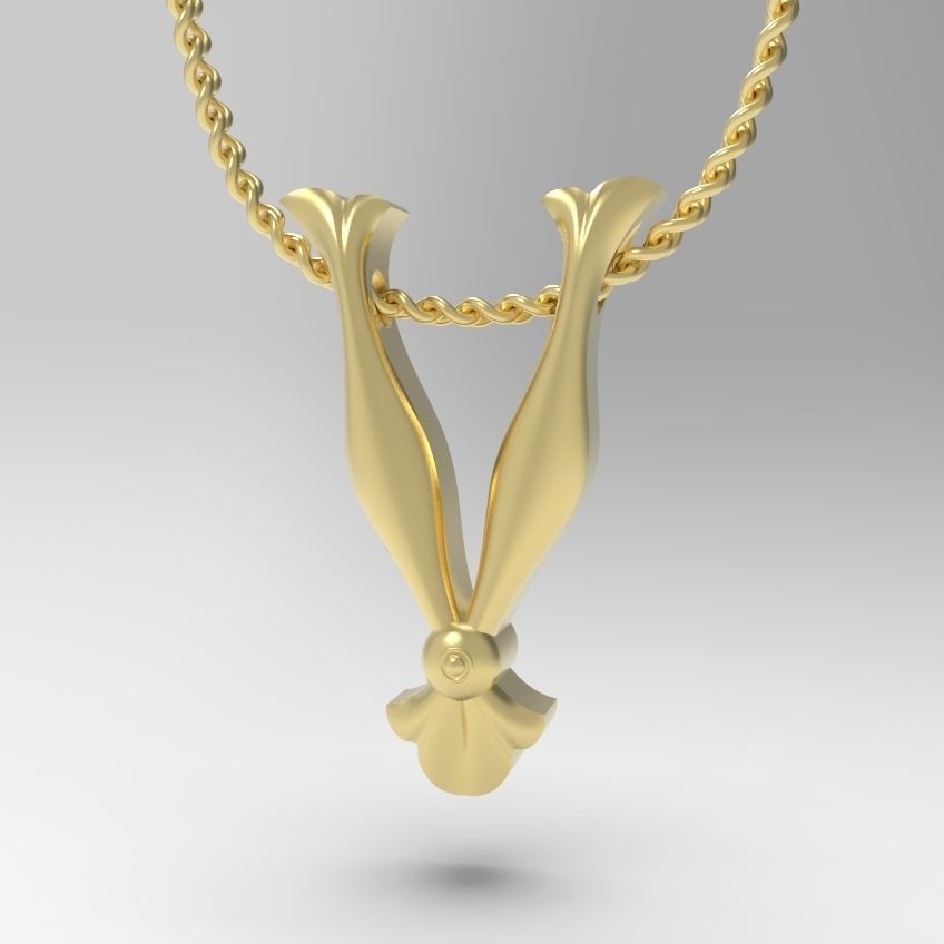 Alphabet Latin V 3D print model_4