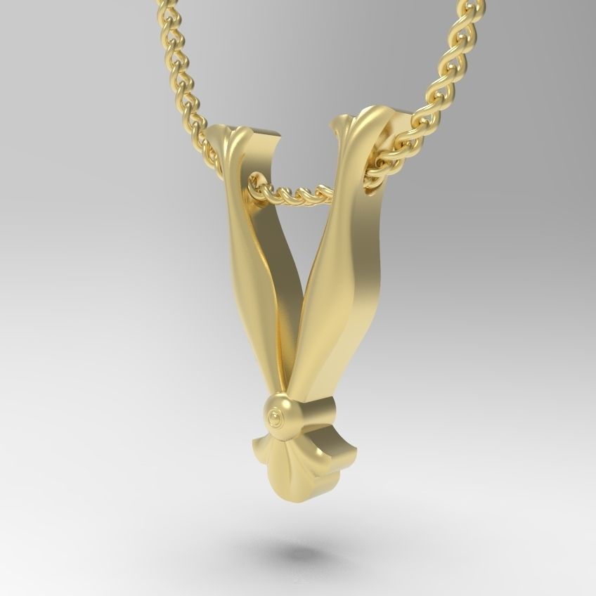 Alphabet Latin V 3D print model_18