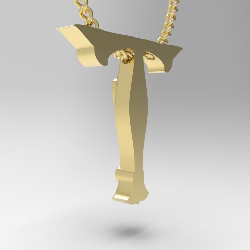 Alphabet Latin T 3D print model_4