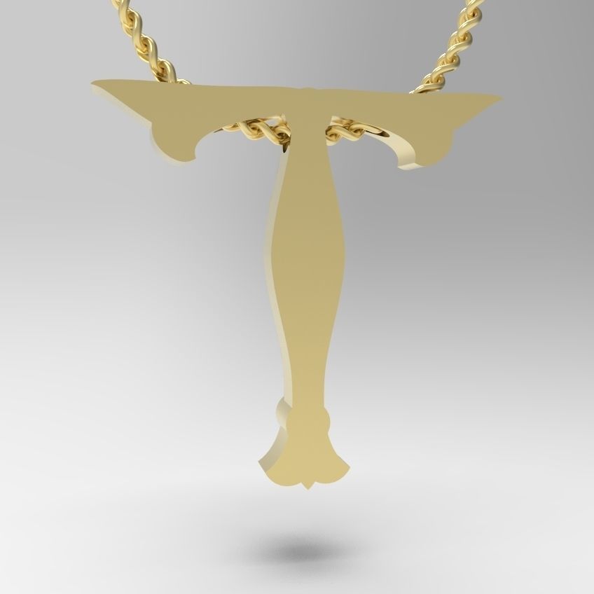 Alphabet Latin T 3D print model_10