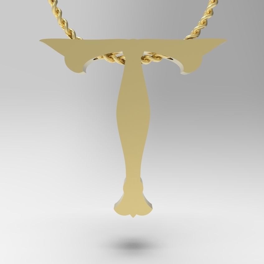 Alphabet Latin T 3D print model_12