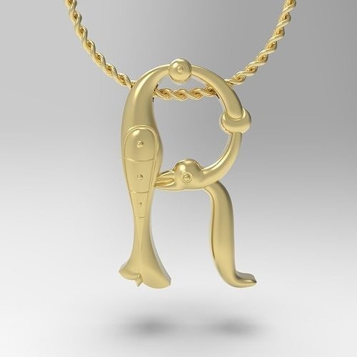 Alphabet Latin R 3D print model