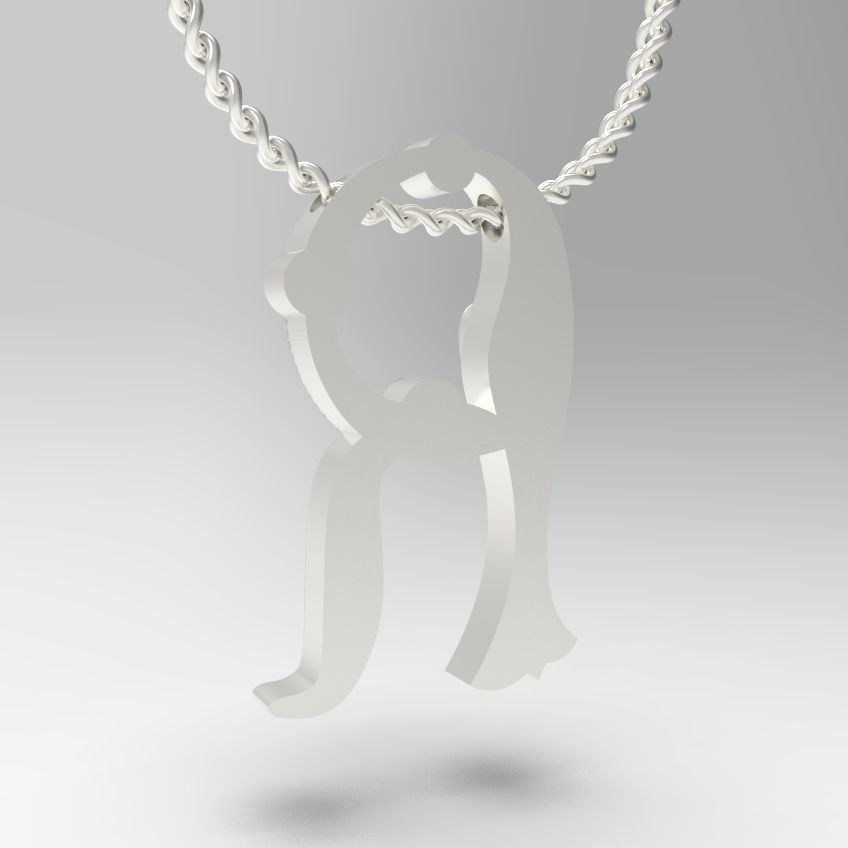 Alphabet Latin R 3D print model_9