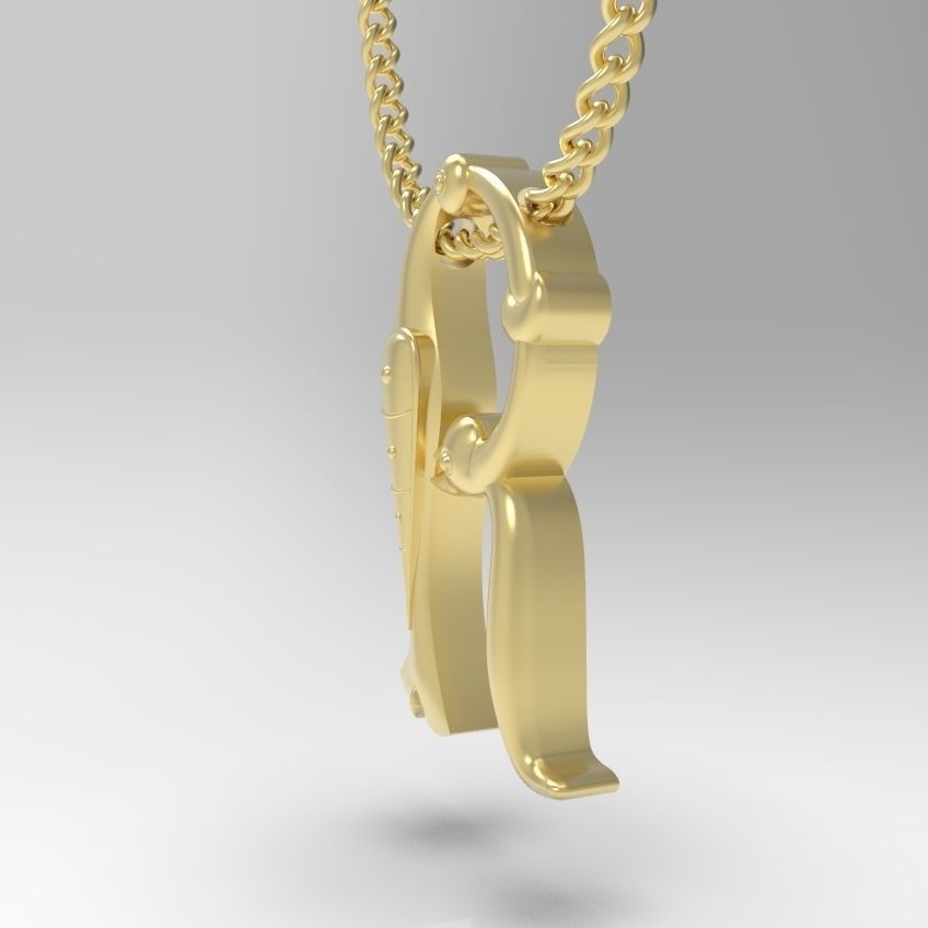 Alphabet Latin R 3D print model_22