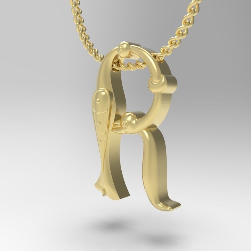Alphabet Latin R 3D print model_18