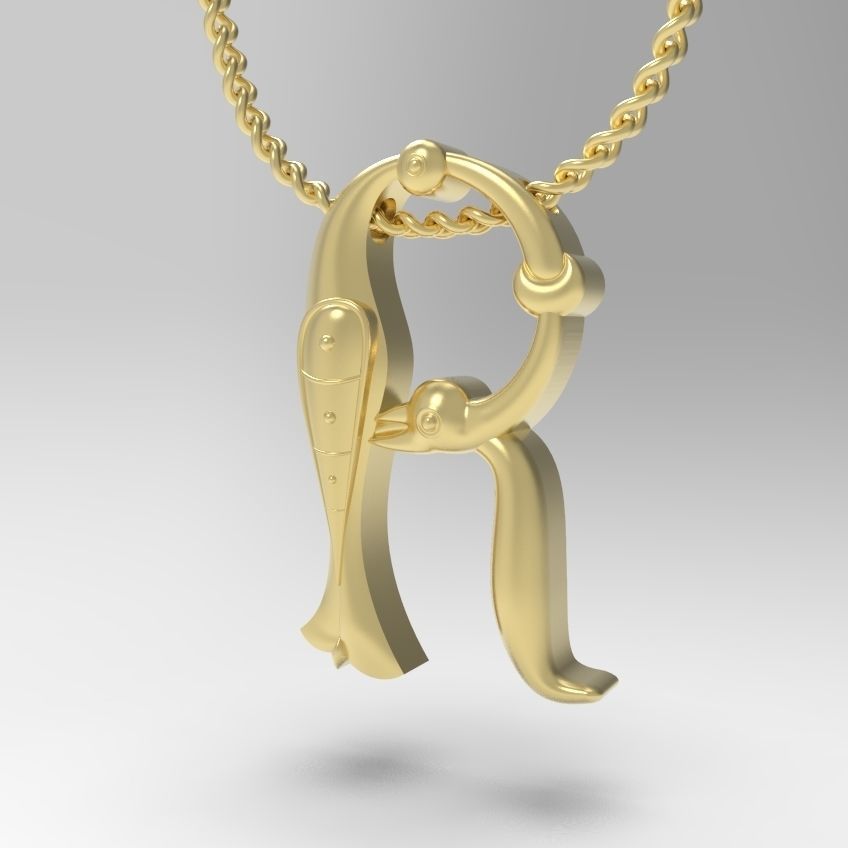 Alphabet Latin R 3D print model_16