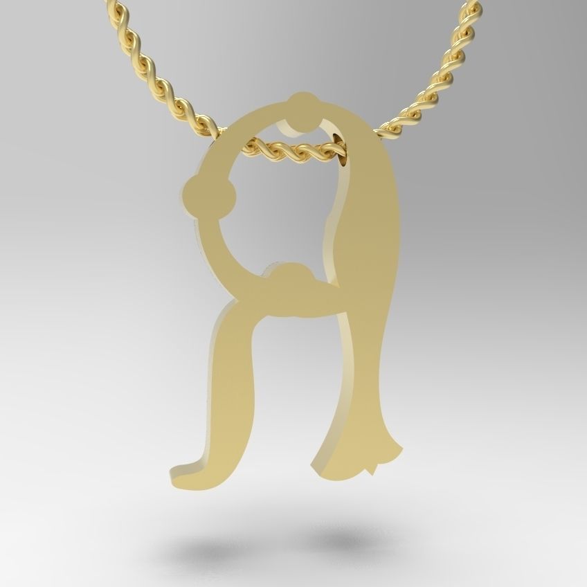 Alphabet Latin R 3D print model_10