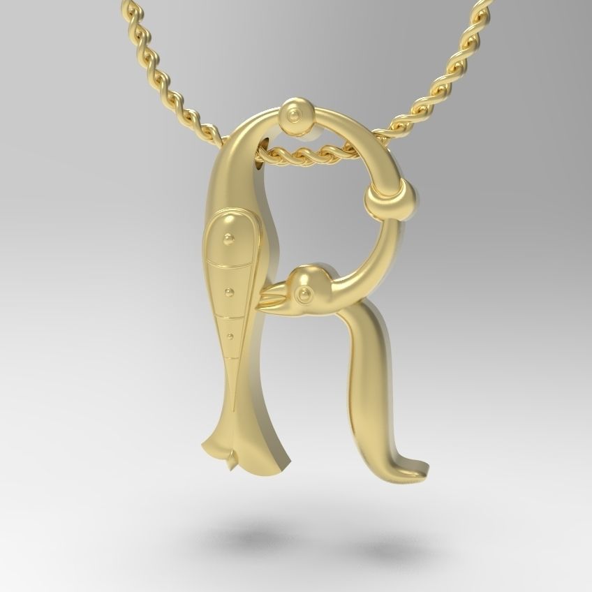 Alphabet Latin R 3D print model_14