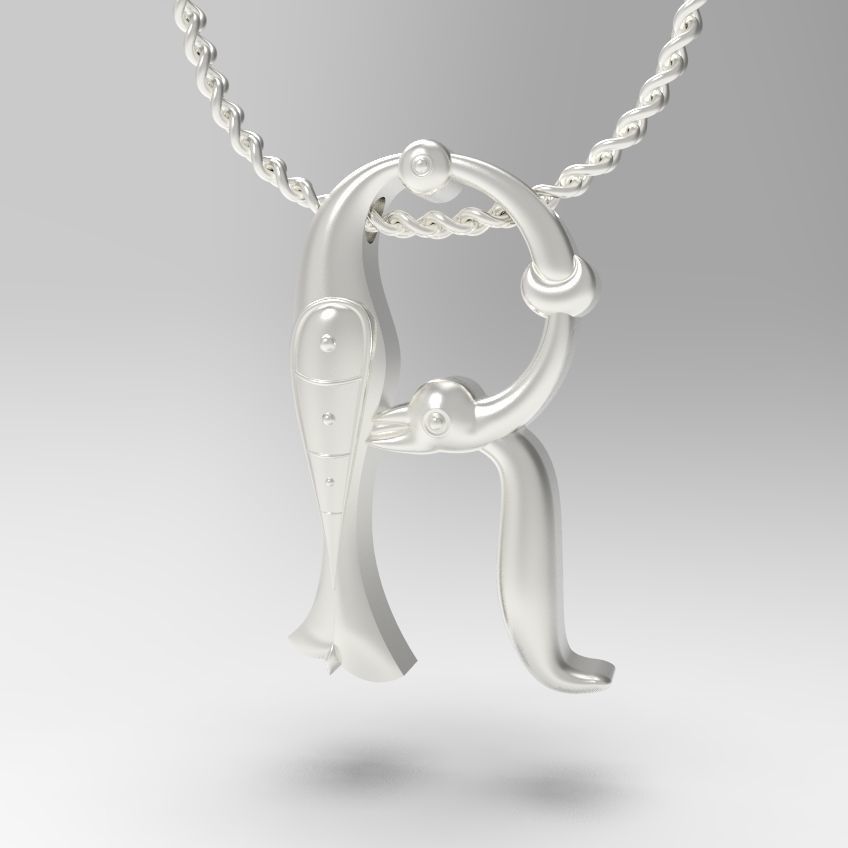 Alphabet Latin R 3D print model_15