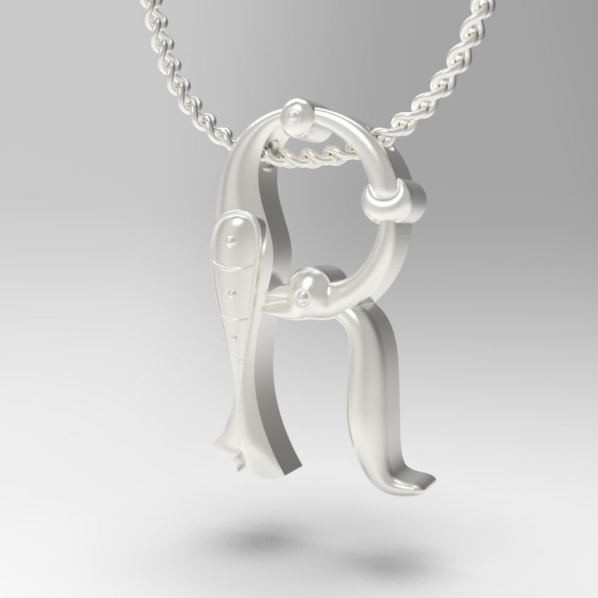 Alphabet Latin R 3D print model_17