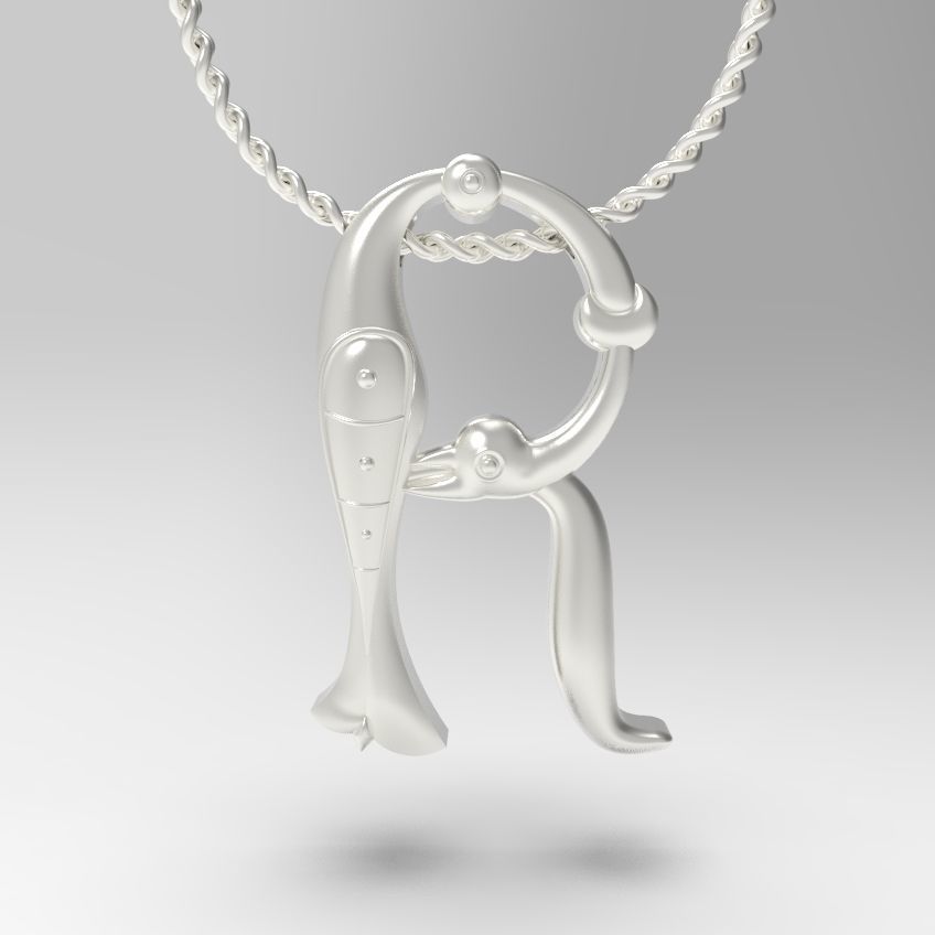 Alphabet Latin R 3D print model_1