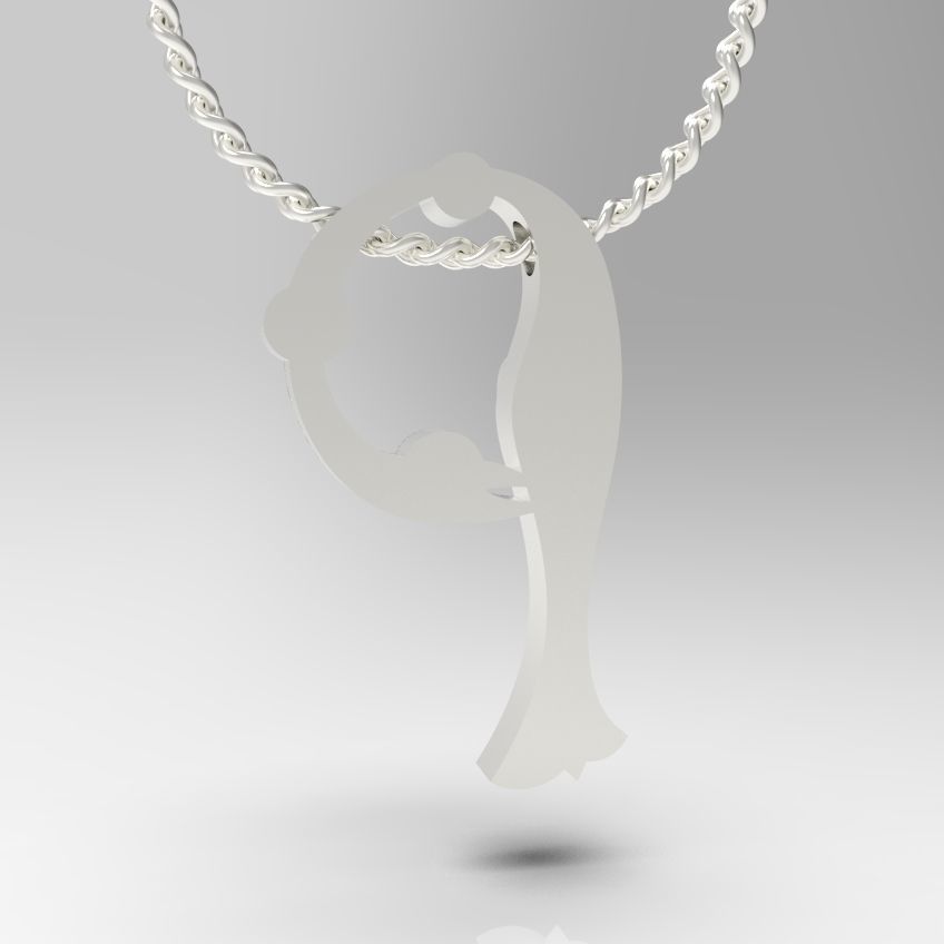 Alphabet Latin P 3D print model_11