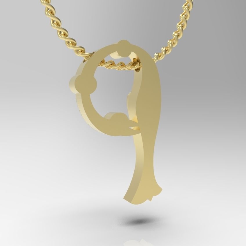 Alphabet Latin P 3D print model_8