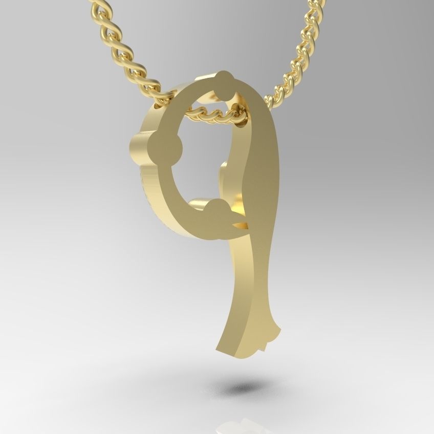 Alphabet Latin P 3D print model_6