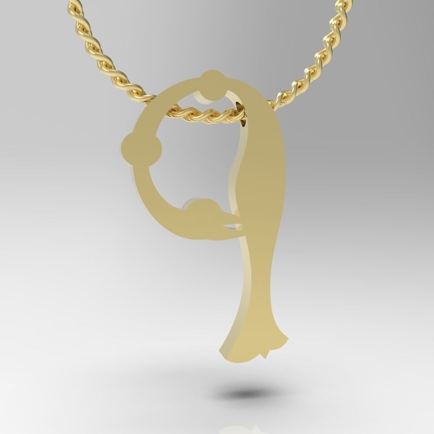 Alphabet Latin P 3D print model_10