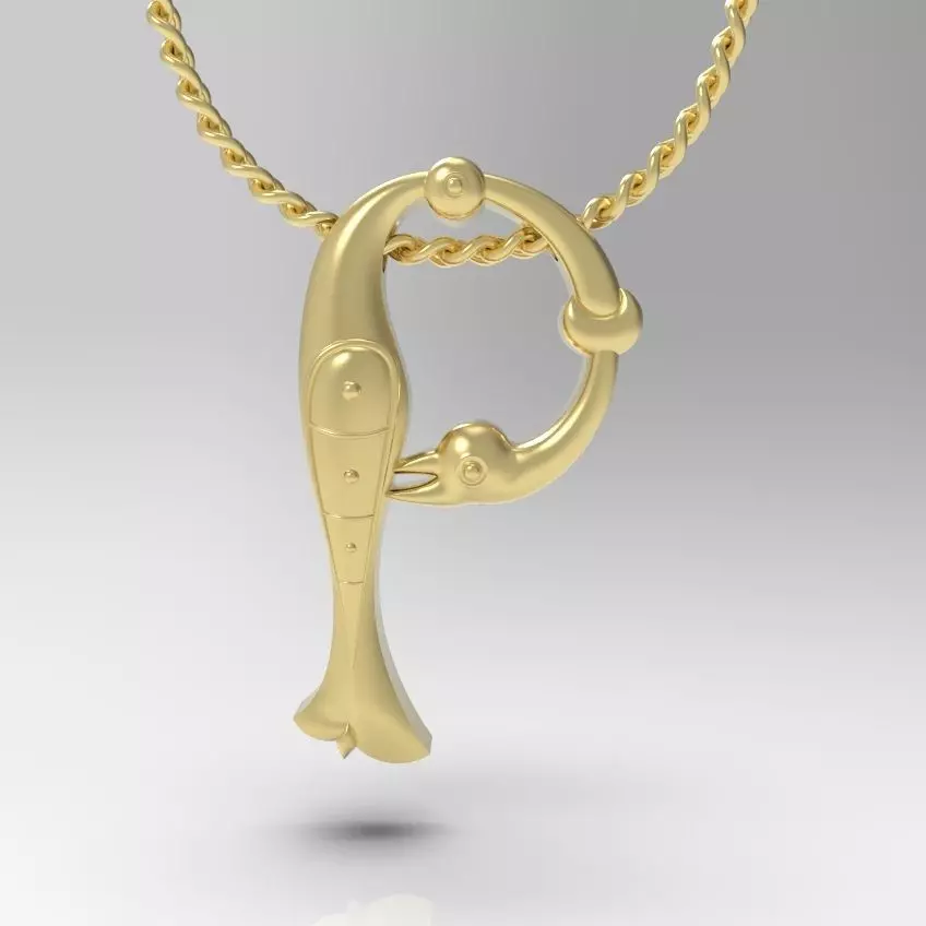 Alphabet Latin P 3D print model_0