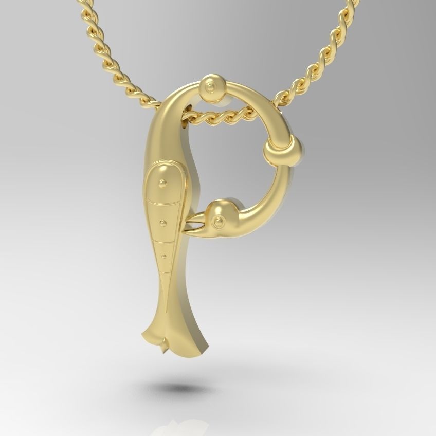 Alphabet Latin P 3D print model_14