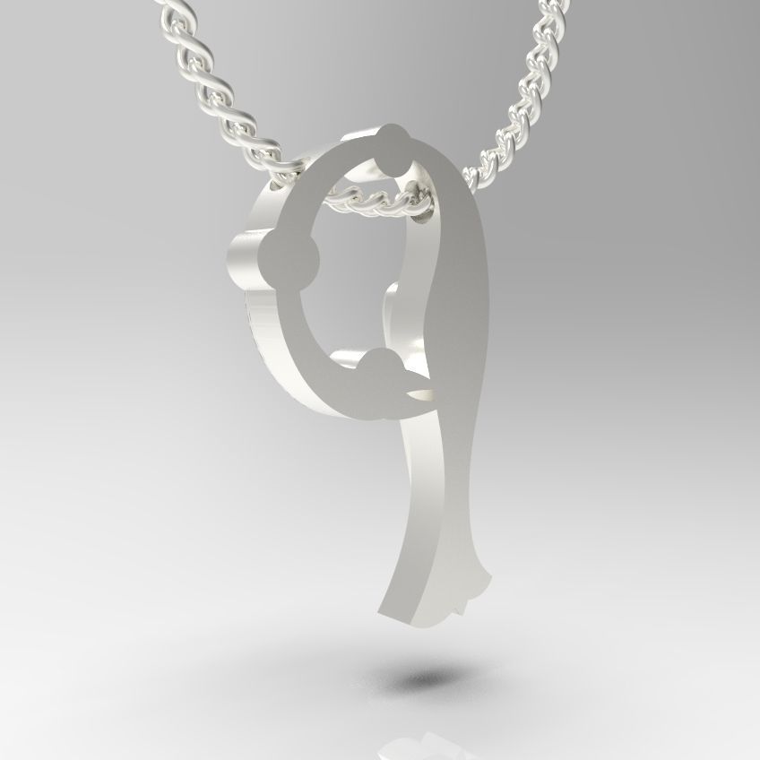 Alphabet Latin P 3D print model_7