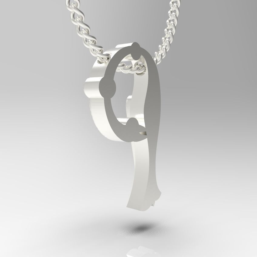 Alphabet Latin P 3D print model_5