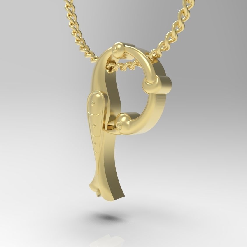 Alphabet Latin P 3D print model_18