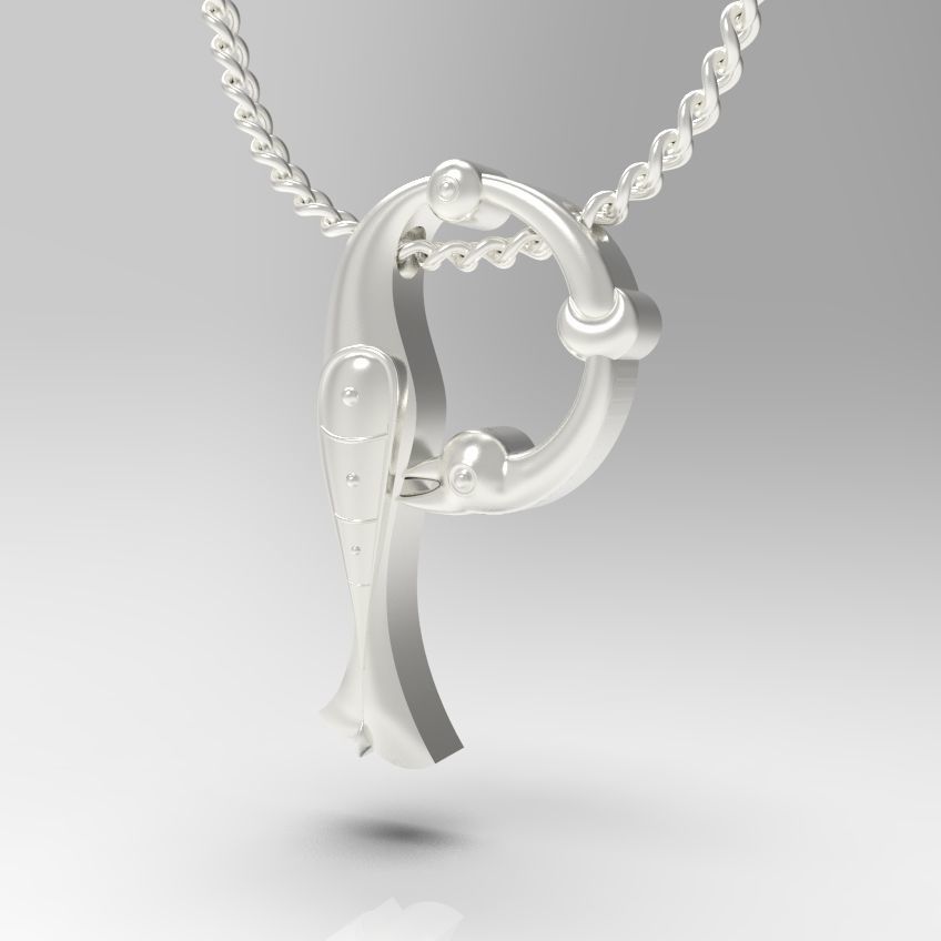 Alphabet Latin P 3D print model_17